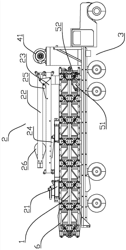 Gravity self-balance type emergency rehabilitation rapid self-erection bridge