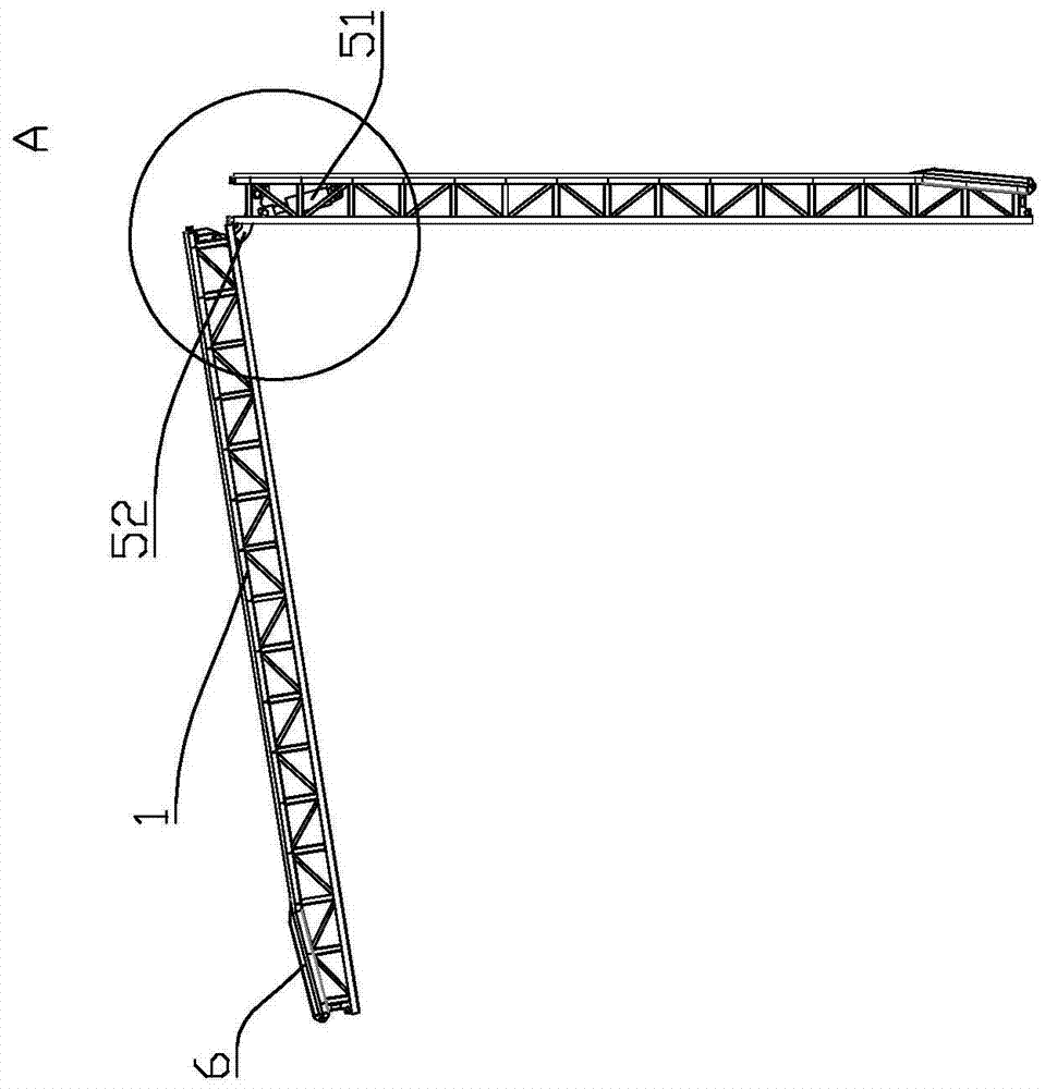 Gravity self-balance type emergency rehabilitation rapid self-erection bridge