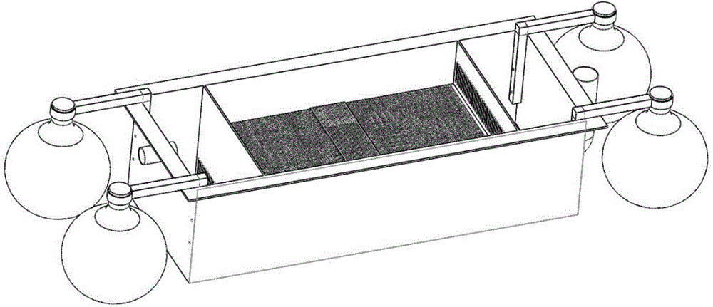 Amphibious purification device for aquaculture, and working method thereof