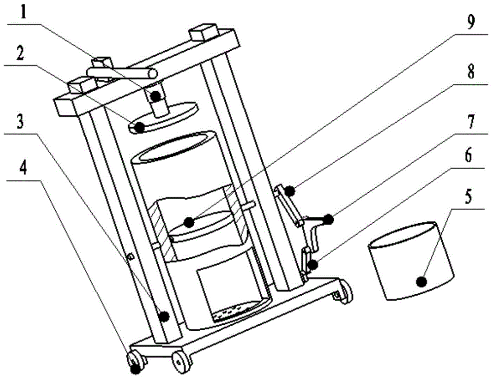 A household movable garbage hydraulic compression device