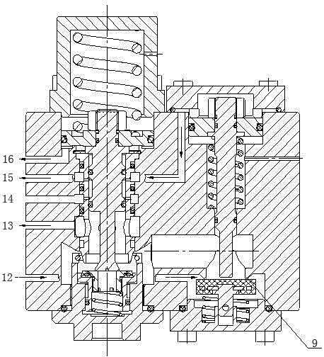 Double-heading valve with automatic changeover function