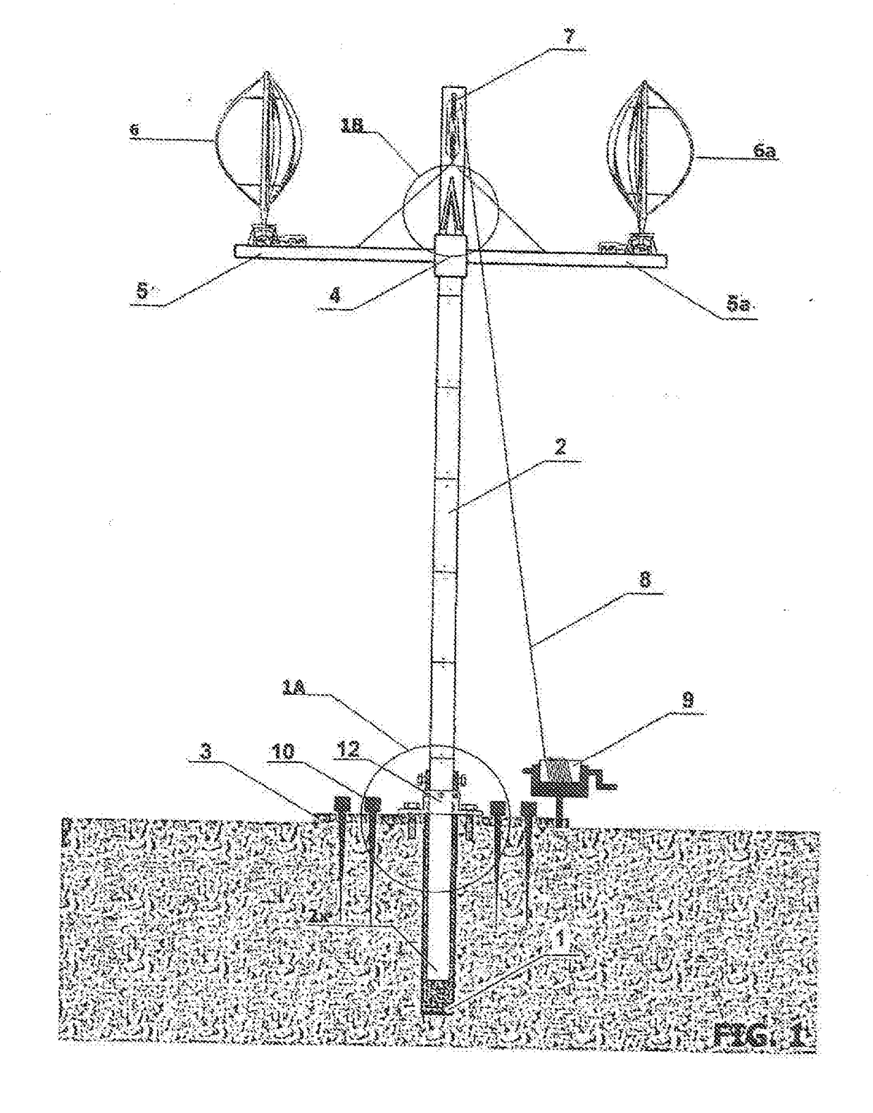 Method and means for mounting wind turbines upon a column