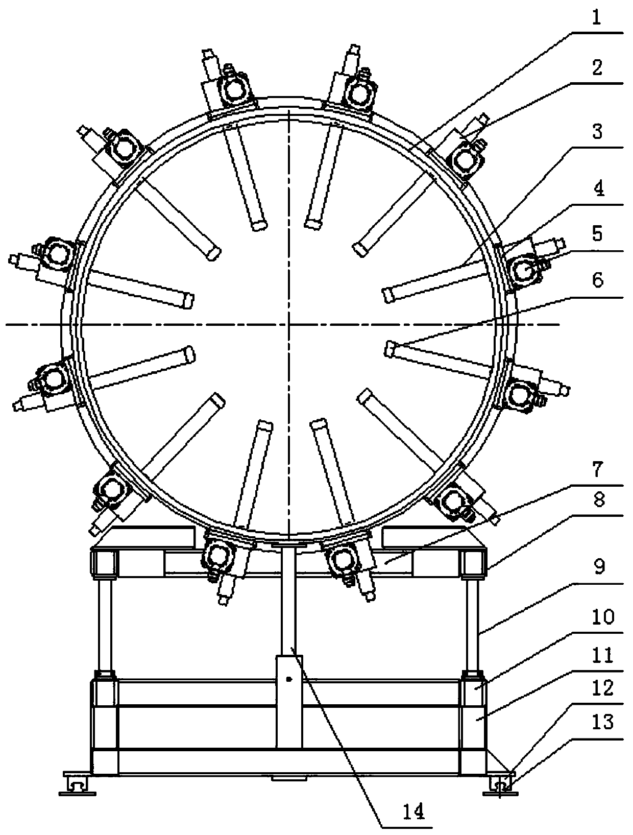 Polyurethane tube deformation numerical control shaping and rounding device