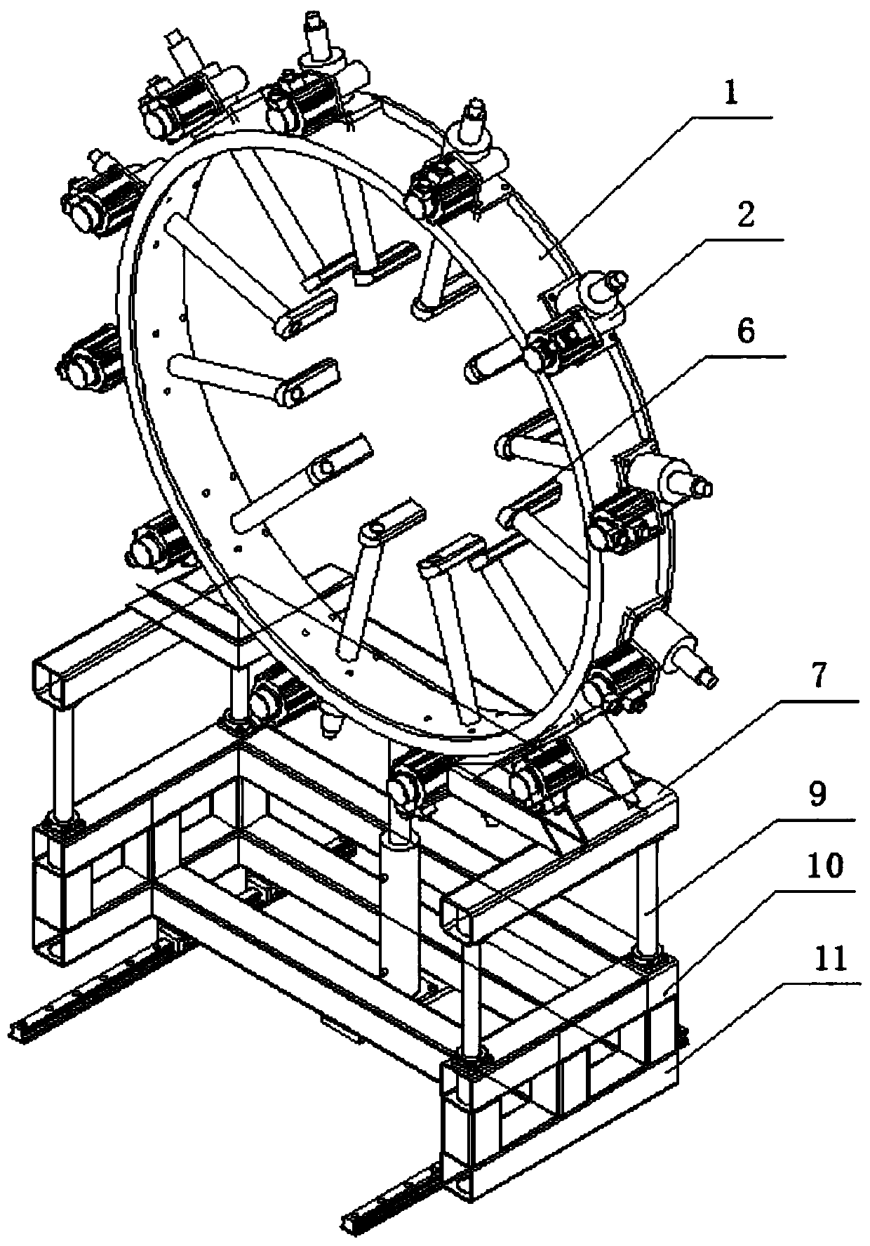 Polyurethane tube deformation numerical control shaping and rounding device