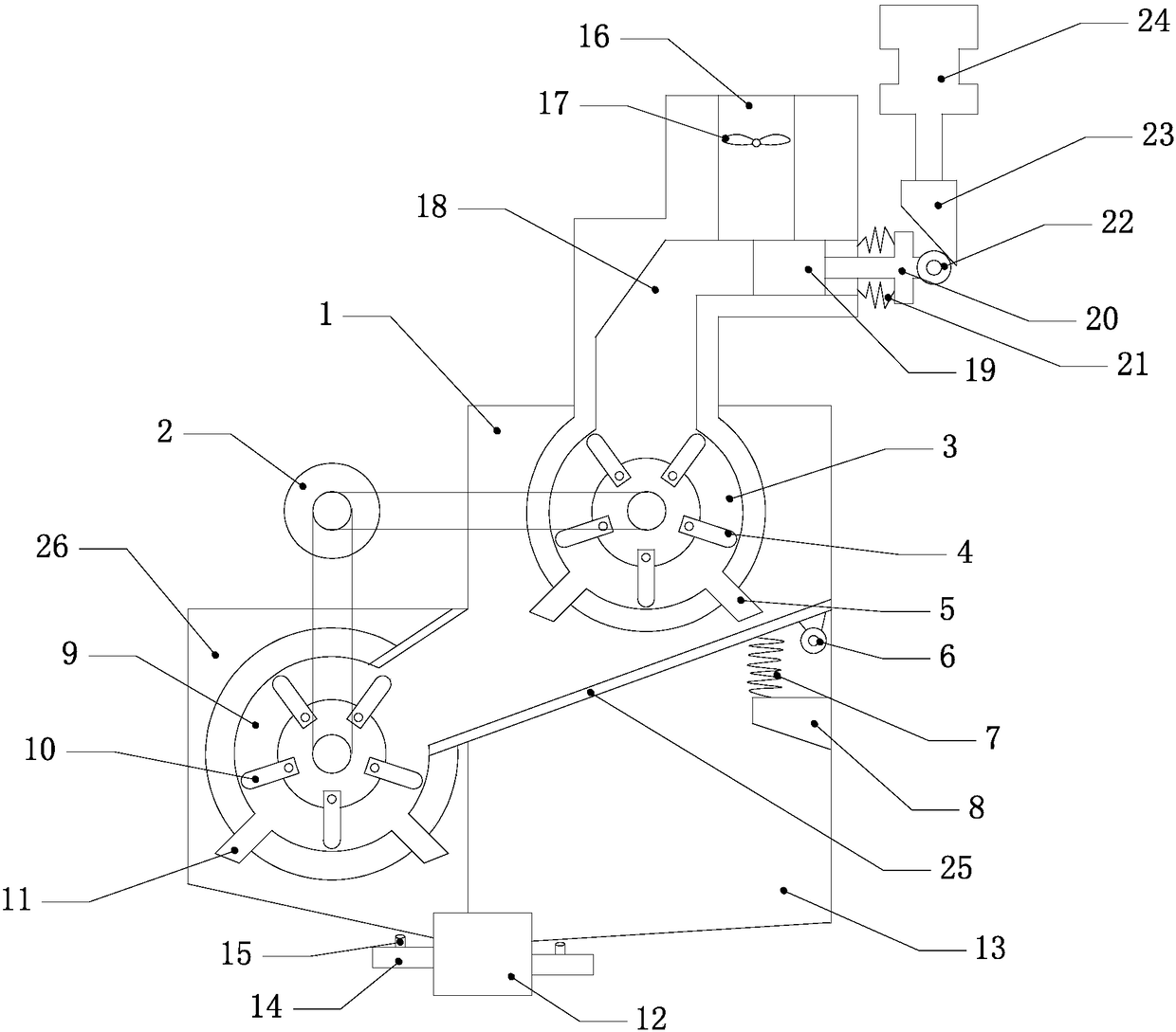 Waste motor vehicle tire breaking device