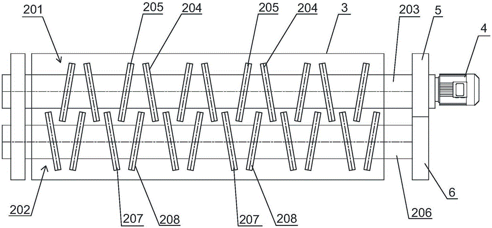 Paddle shaft provided with reverse blade of steam dryer