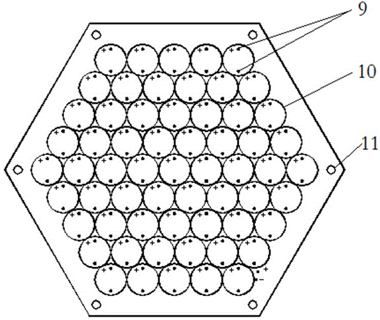 Same-phase dense-arrangement array type ultrasonic emitting unit