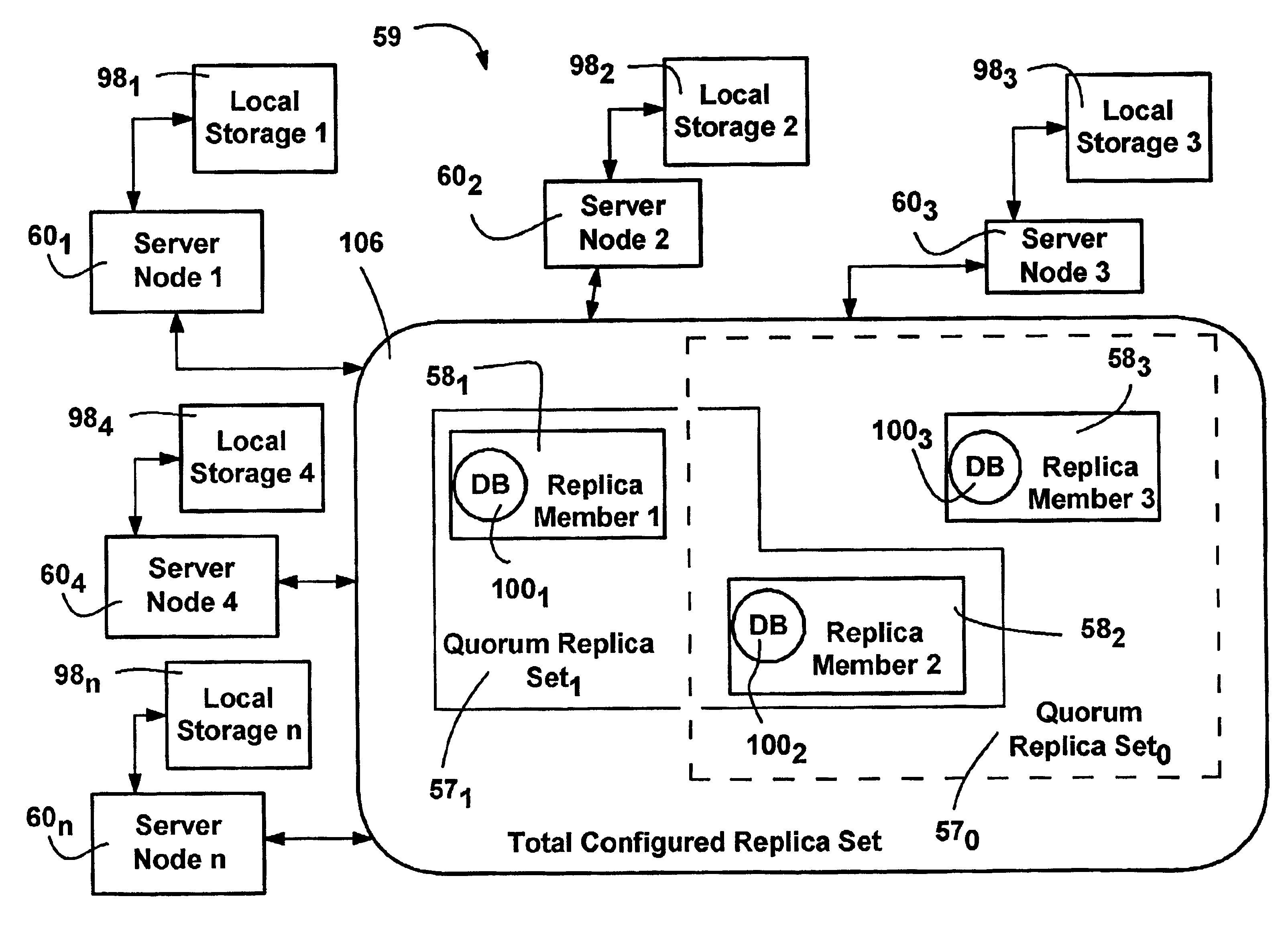 Method and system for consistent cluster operational data in a server cluster using a quorum of replicas