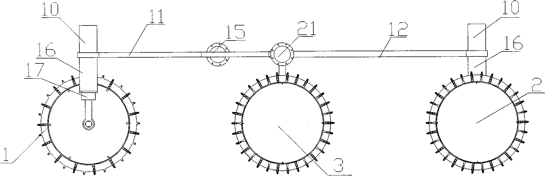 Active-passive combined swinging arm type rhombic lunar rover moving system