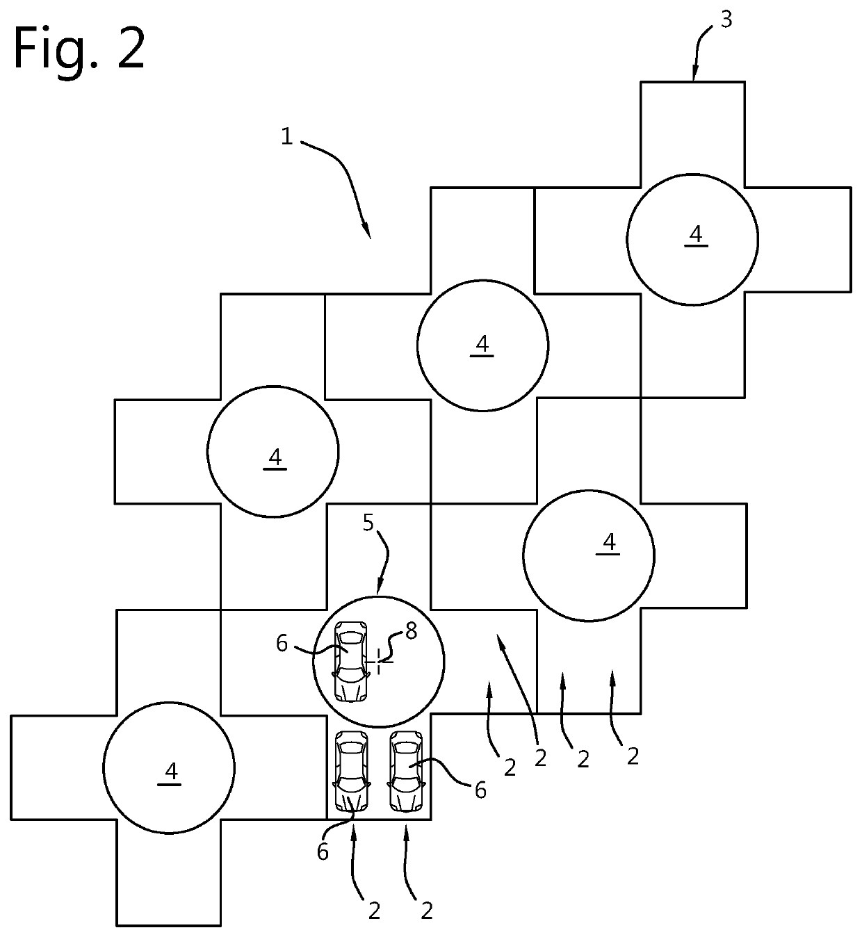 Compact multi-tier parking garage and method for storing vehicles in such a parking garage