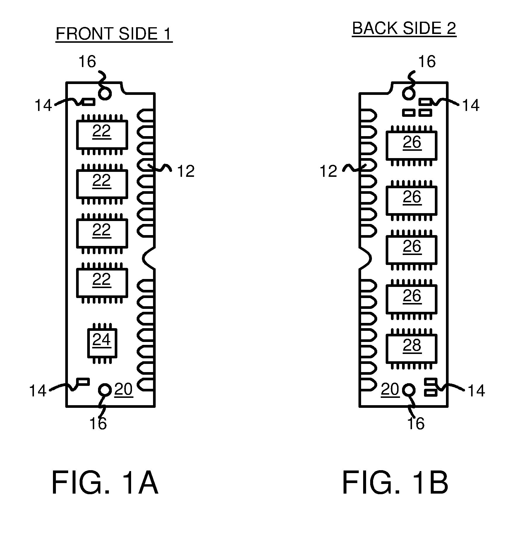 Memory-Module Board Layout for Use With Memory Chips of Different Data Widths