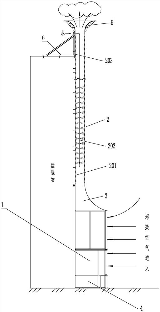 Haze removal tower capable of reducing environment temperature