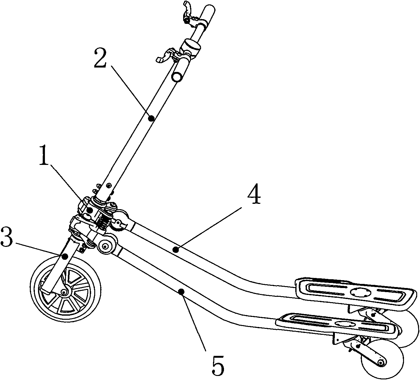 Novel three-wheeled sliding plate whole-body body-building scooter