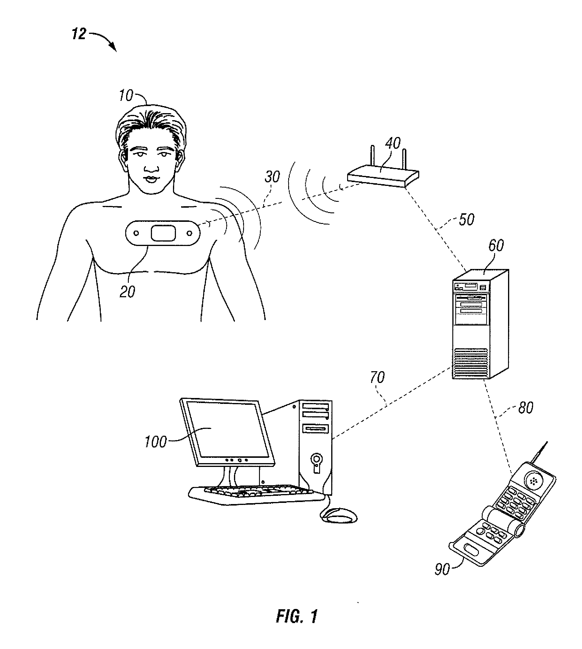 Vital-signs monitor with spaced electrodes