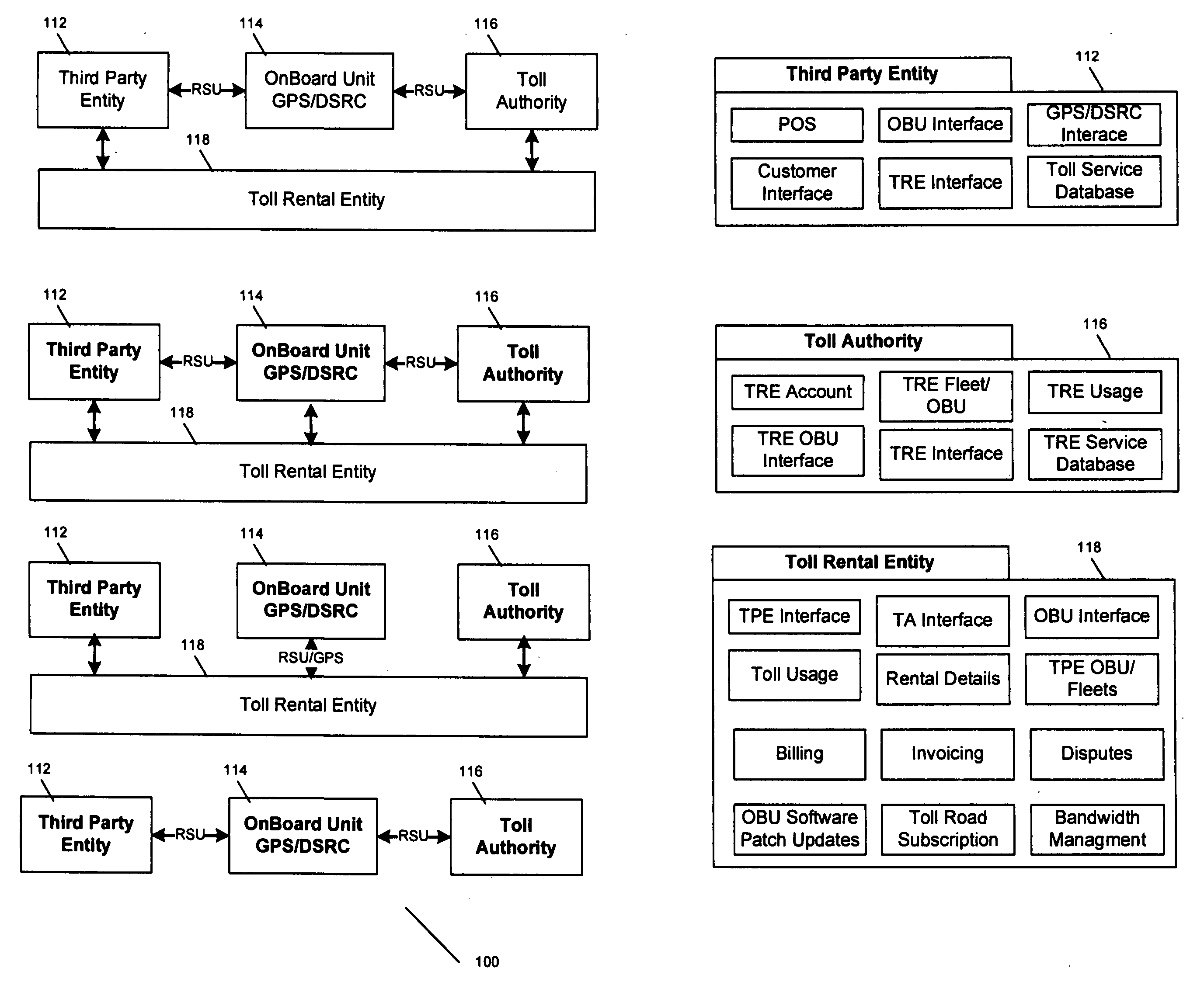 Billing a rented third party transport including an on-board unit