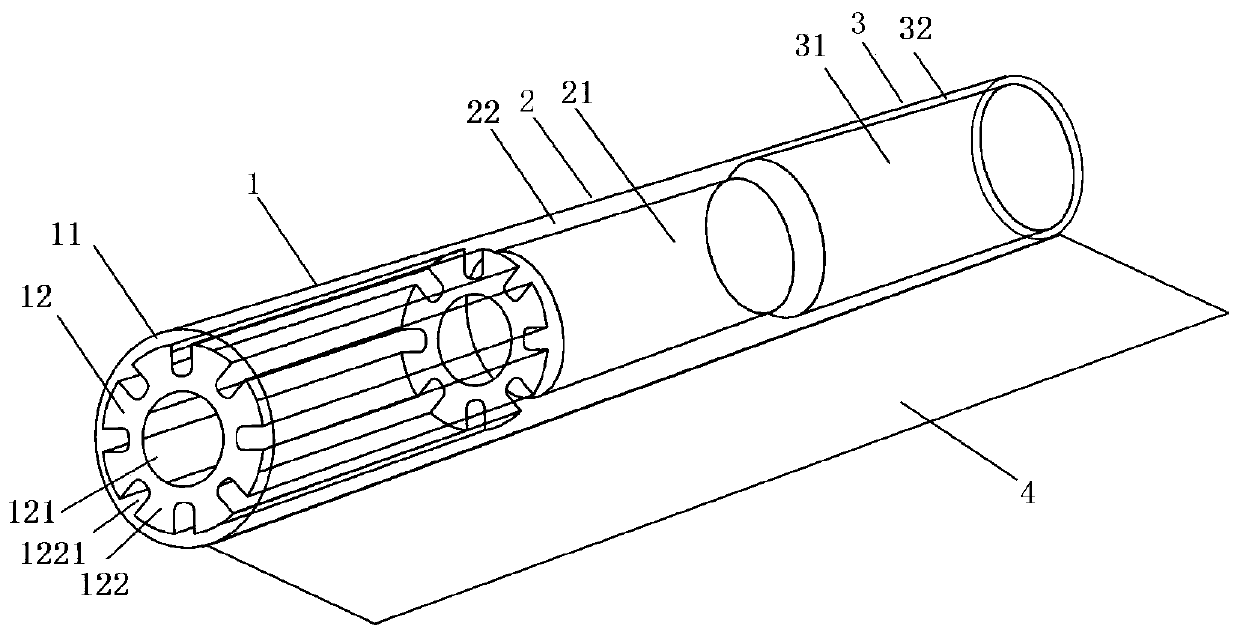 Heat-not-burning cigarette with hollow structure