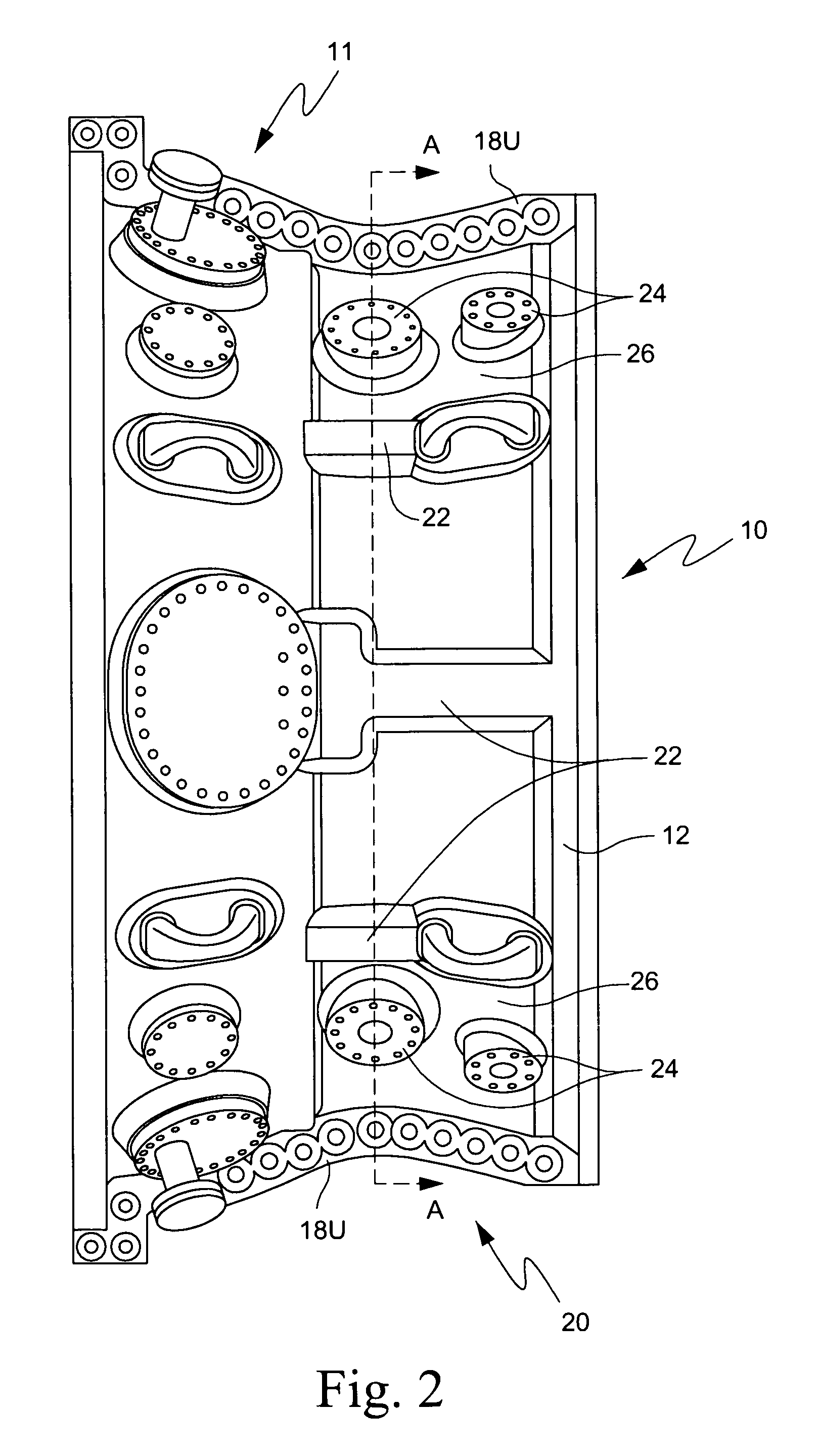 Asymmetrical gas turbine cooling port locations