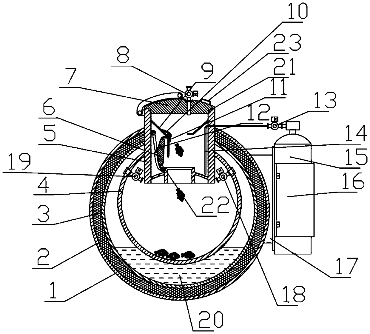 Biological low-temperature storage device for deep-sea submersible