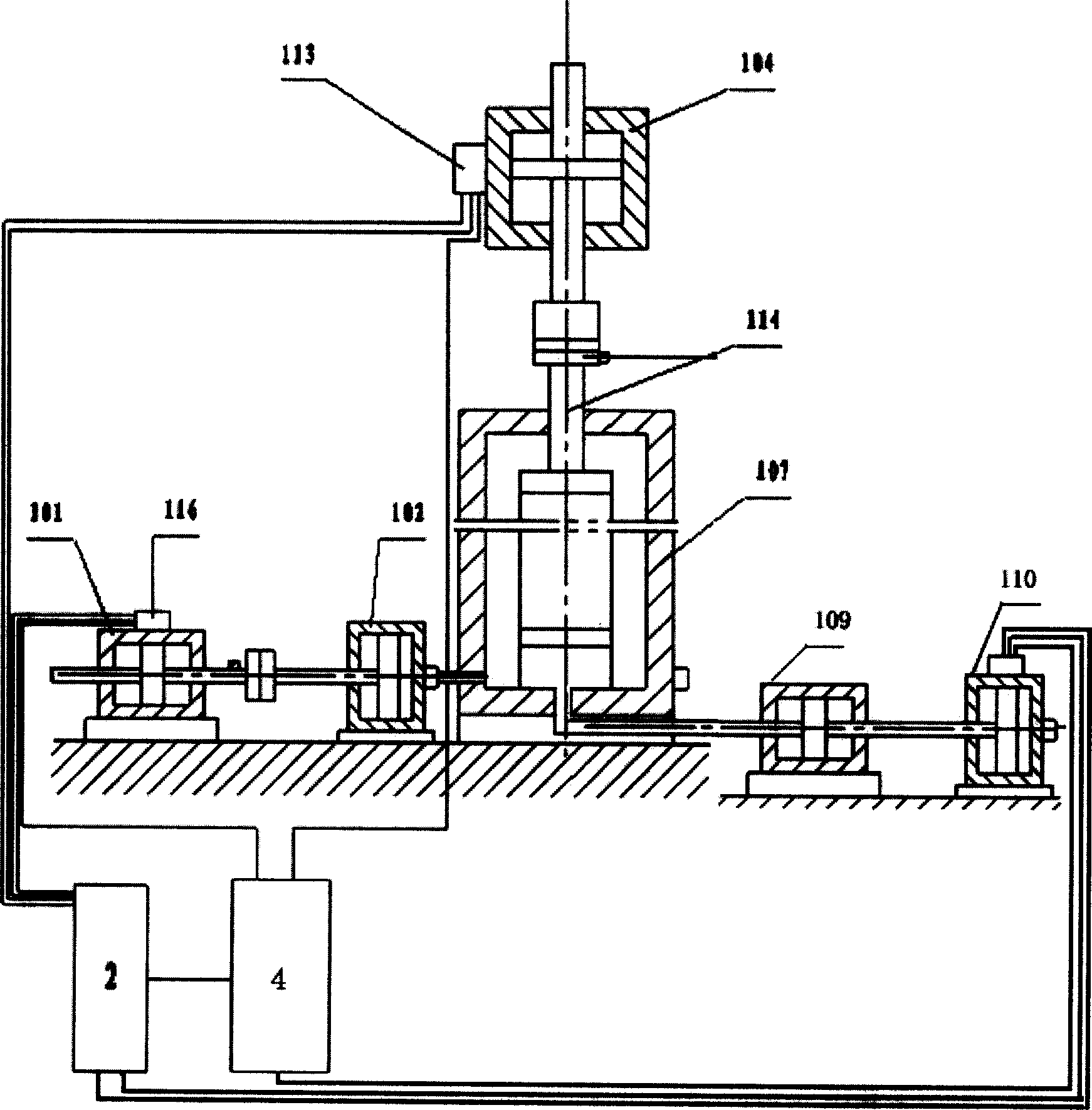 Large-sized multifunction material three-shaft static-dynamic test machine