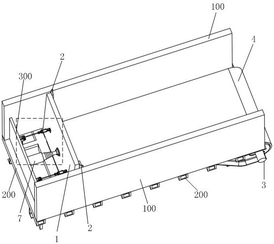 Push plate and rubber bottom plate follow-up unloading device and transport vehicle