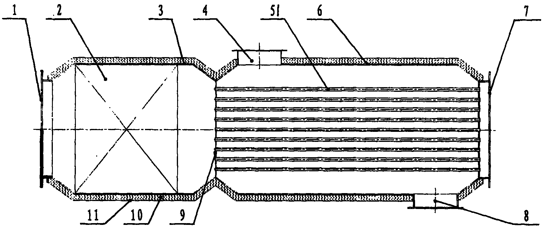 Heat accumulating type flue gas waste heat recovery device