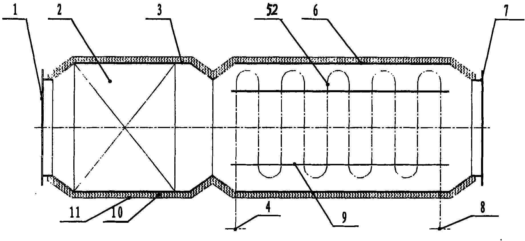 Heat accumulating type flue gas waste heat recovery device