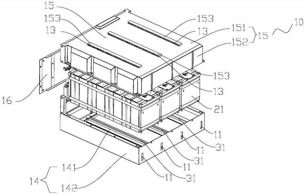 Battery box device and electric automobile with same