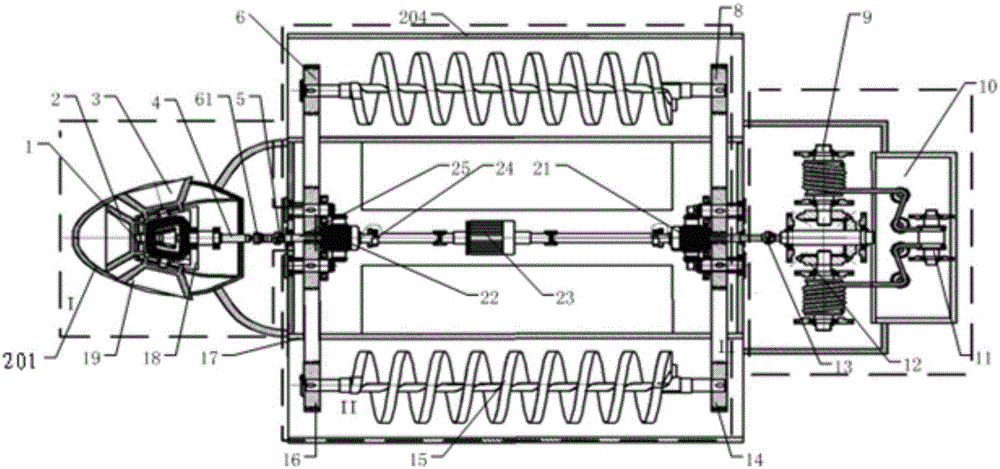 Water whirling propulsion type master-slave underwater rescue device