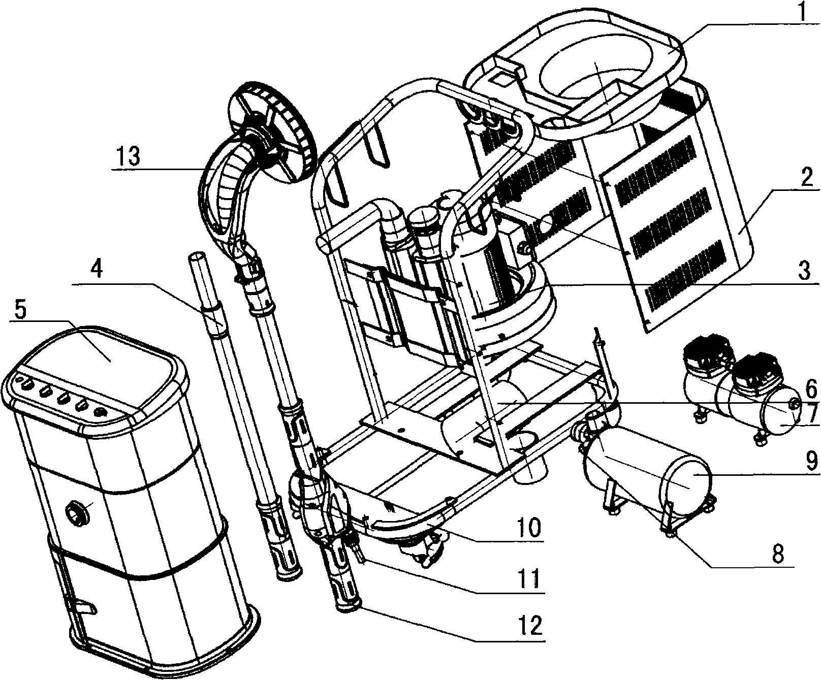 Integrated cart of dust removal polisher