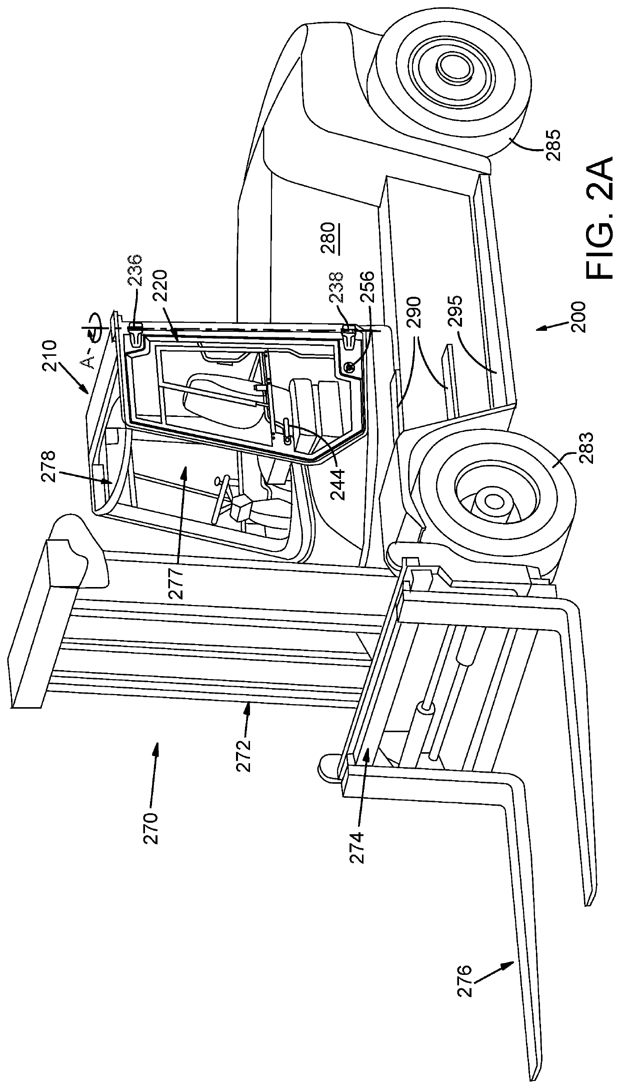 Lift truck operator compartment door