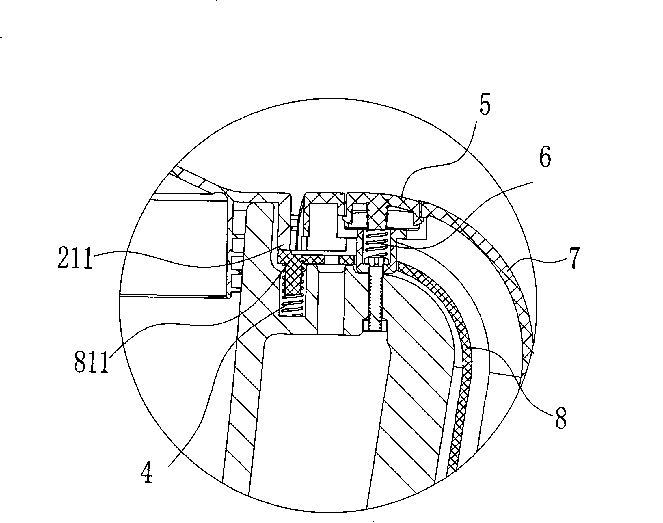 Fruit juice mixing cup link gear and link method