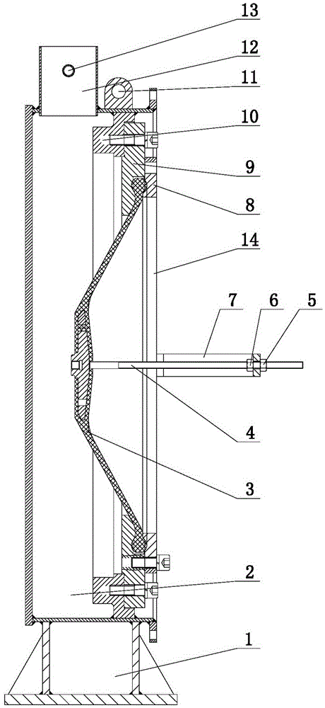 Diaphragm stroke test device and test method