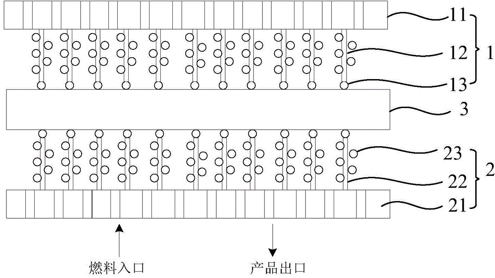 A carbon-free membrane electrode assembly