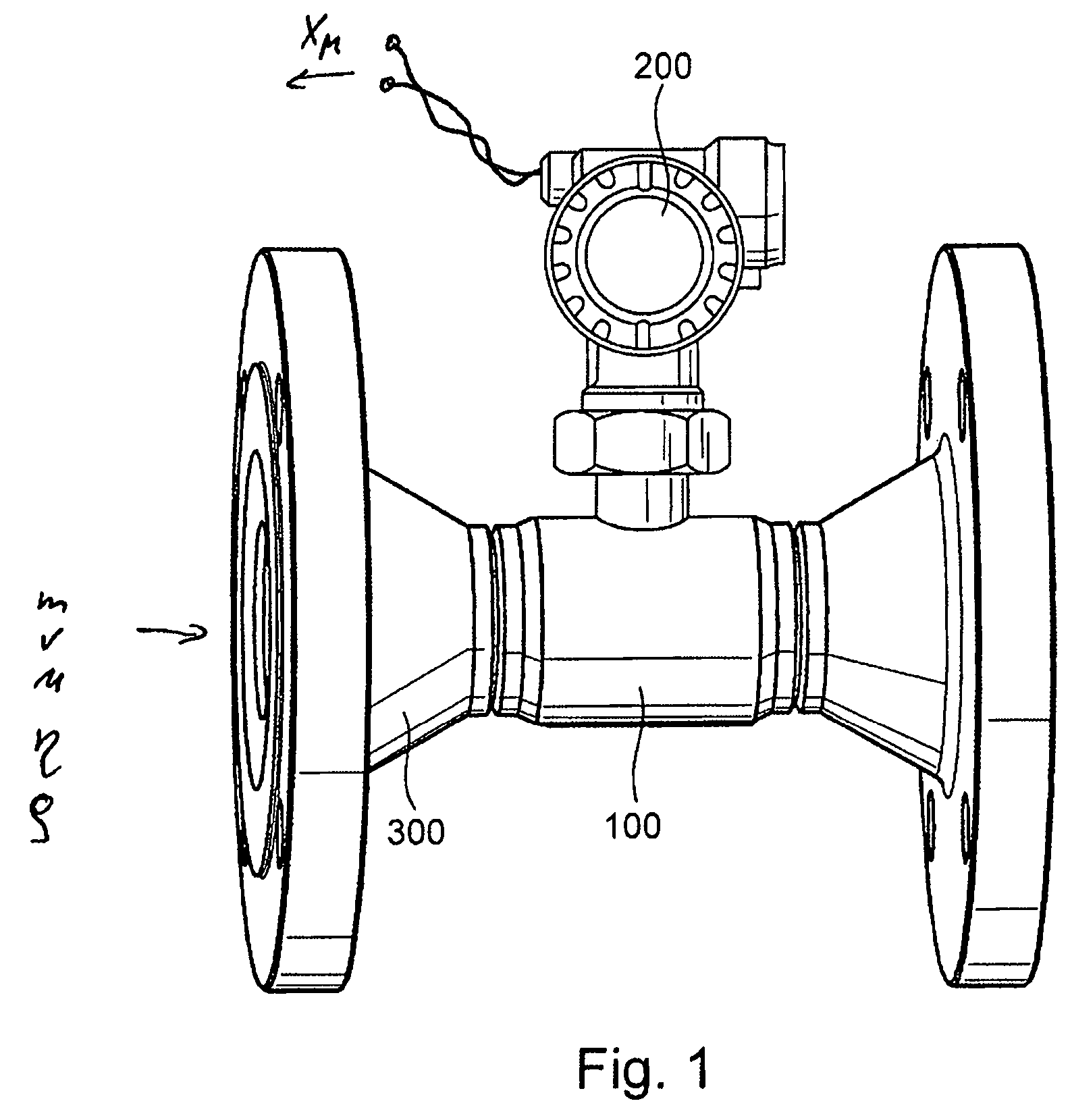 Measuring system with a flow conditioner arranged at an inlet of a measuring tube