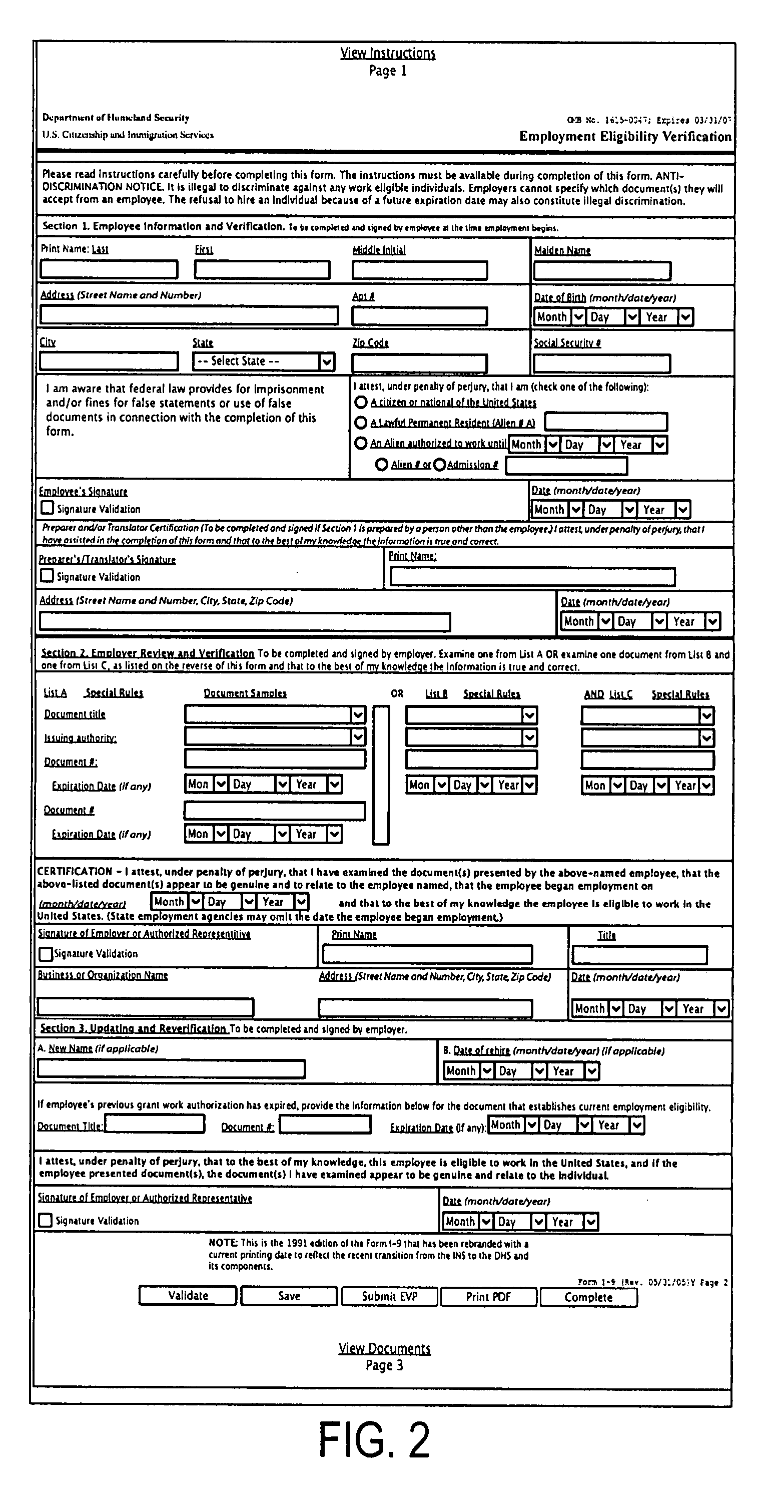 Electronic signature for and electronic system and method for employment eligibility verification