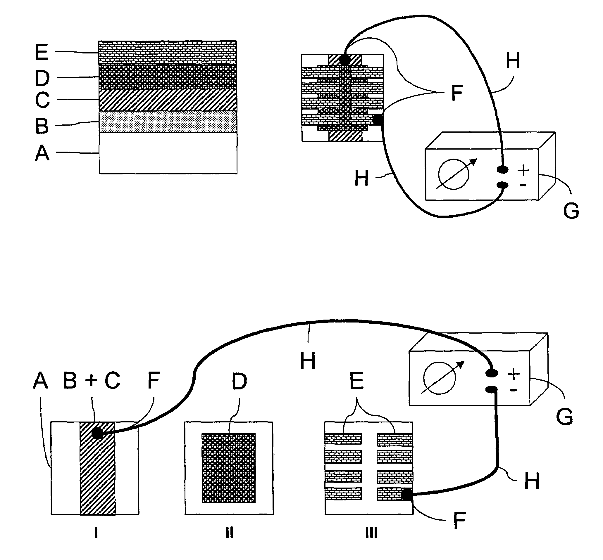 Layer configuration comprising an electron-blocking element