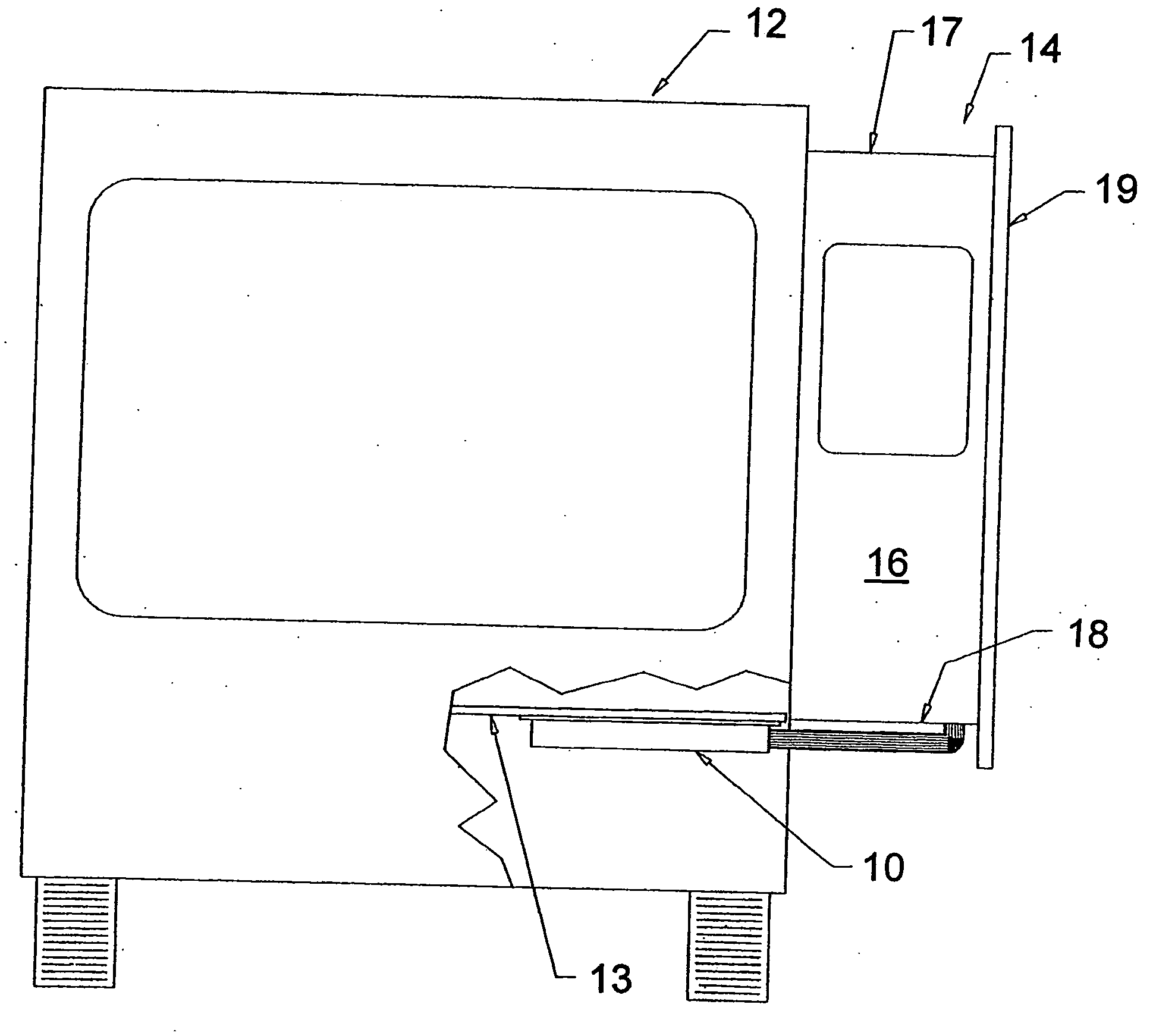 Method and apparatus for providing a service to a slide out room