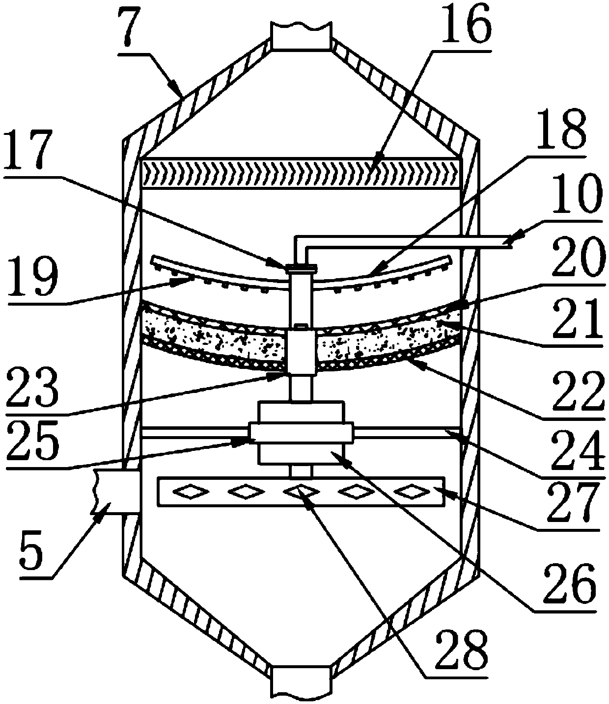 Treatment device for organic contaminant industrial waste gas