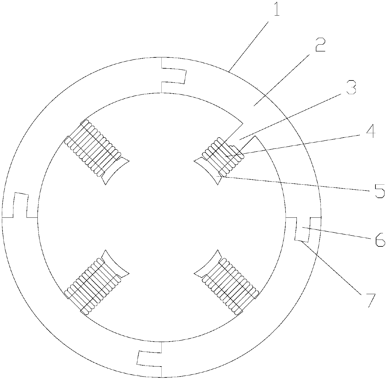 Novel motor stator and winding installing technology thereof