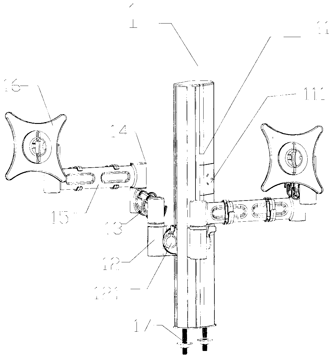 Installation device of double liquid crystal display panel