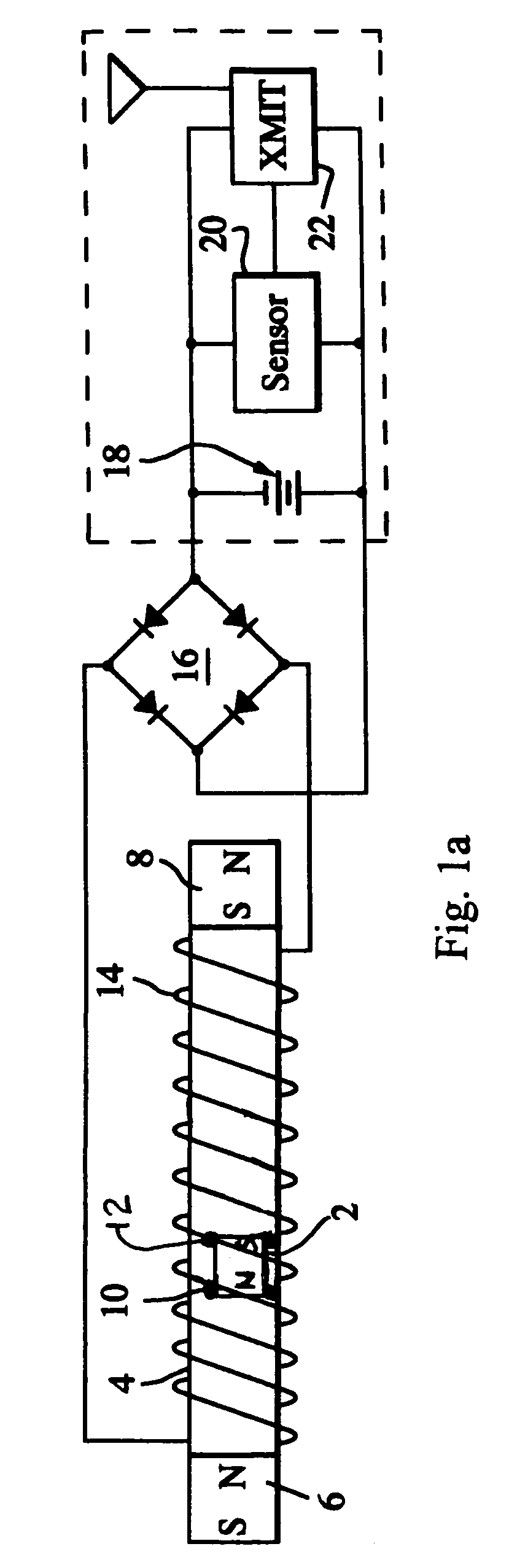 Magnetic transducer with ferrofluid end bearings