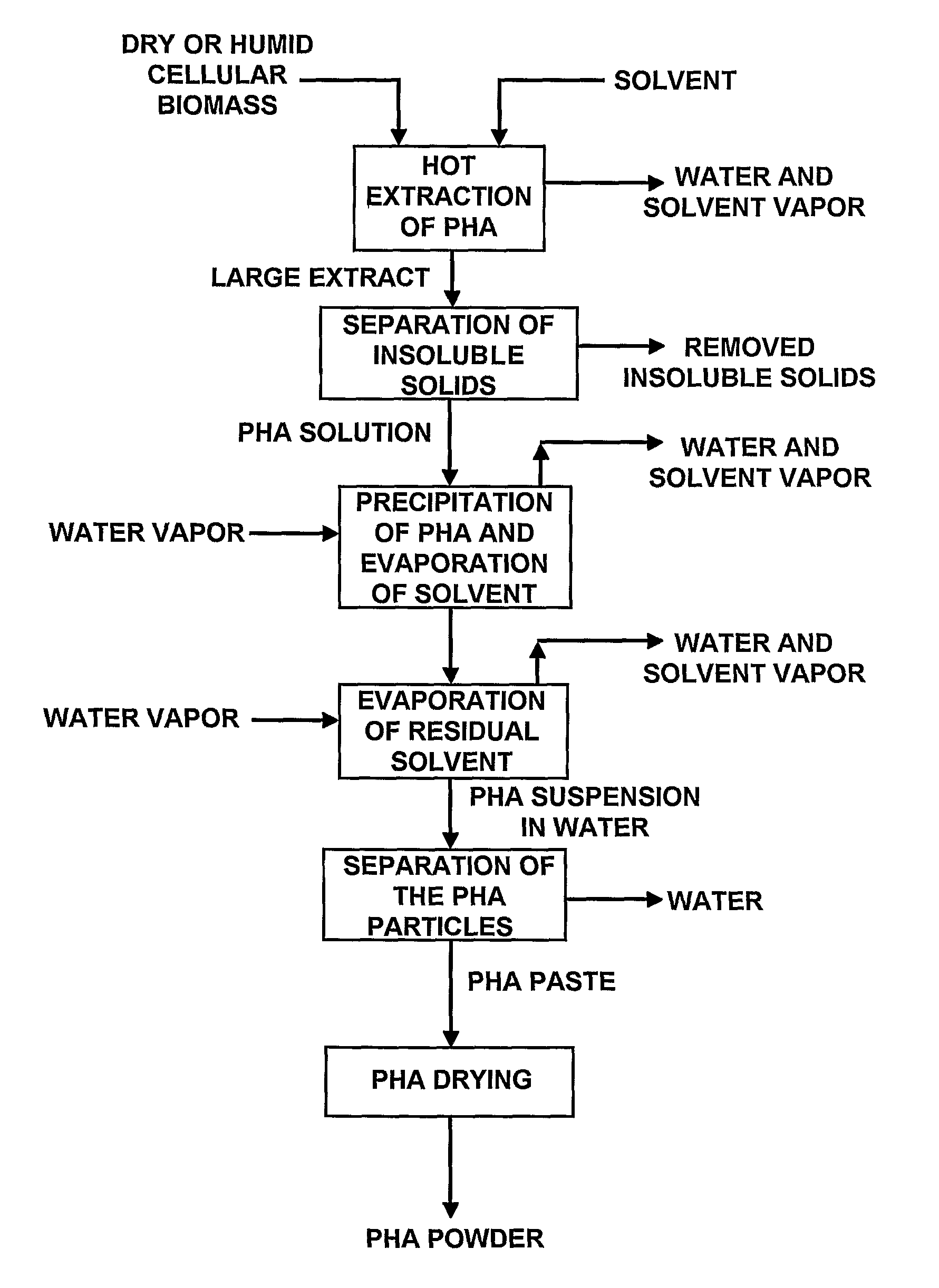 Process for extracting and recovering polyhydroxyalkanoates (PHAs) from cellular biomass