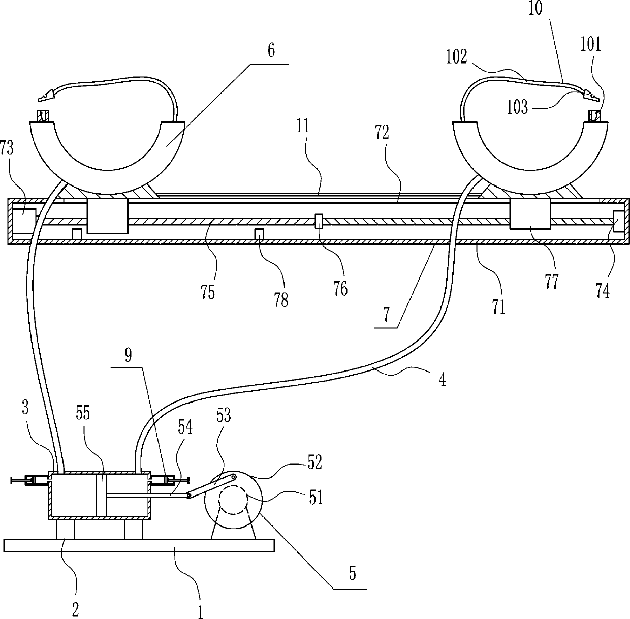 Postoperative leg rehabilitation assisting massage device for orthopedics department