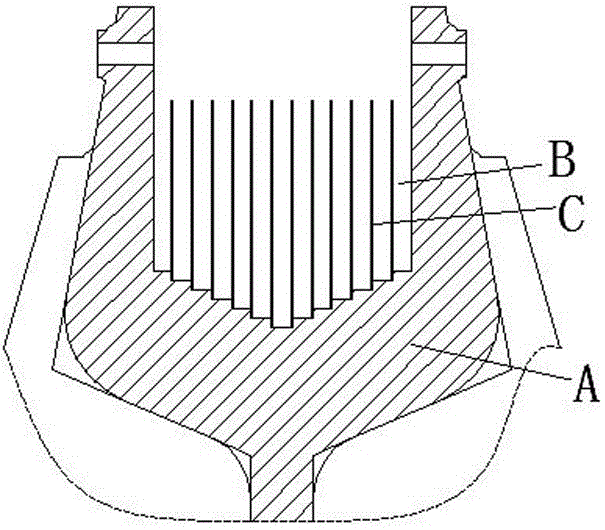 Main cable saddle head structure and forming method thereof