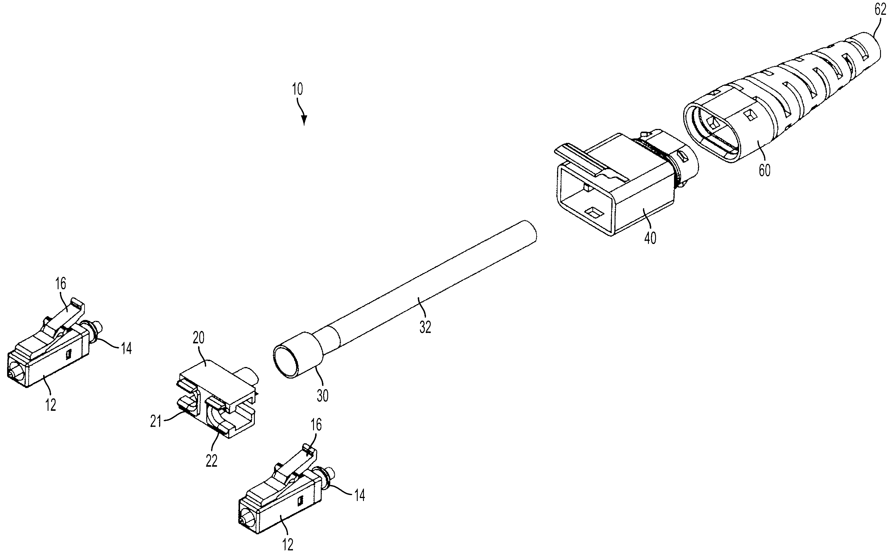 Single boot for duplex fiber optic connectors