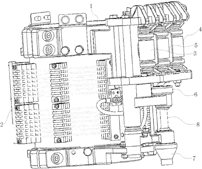 Composite vacuum on-load tap-changer switching assembly