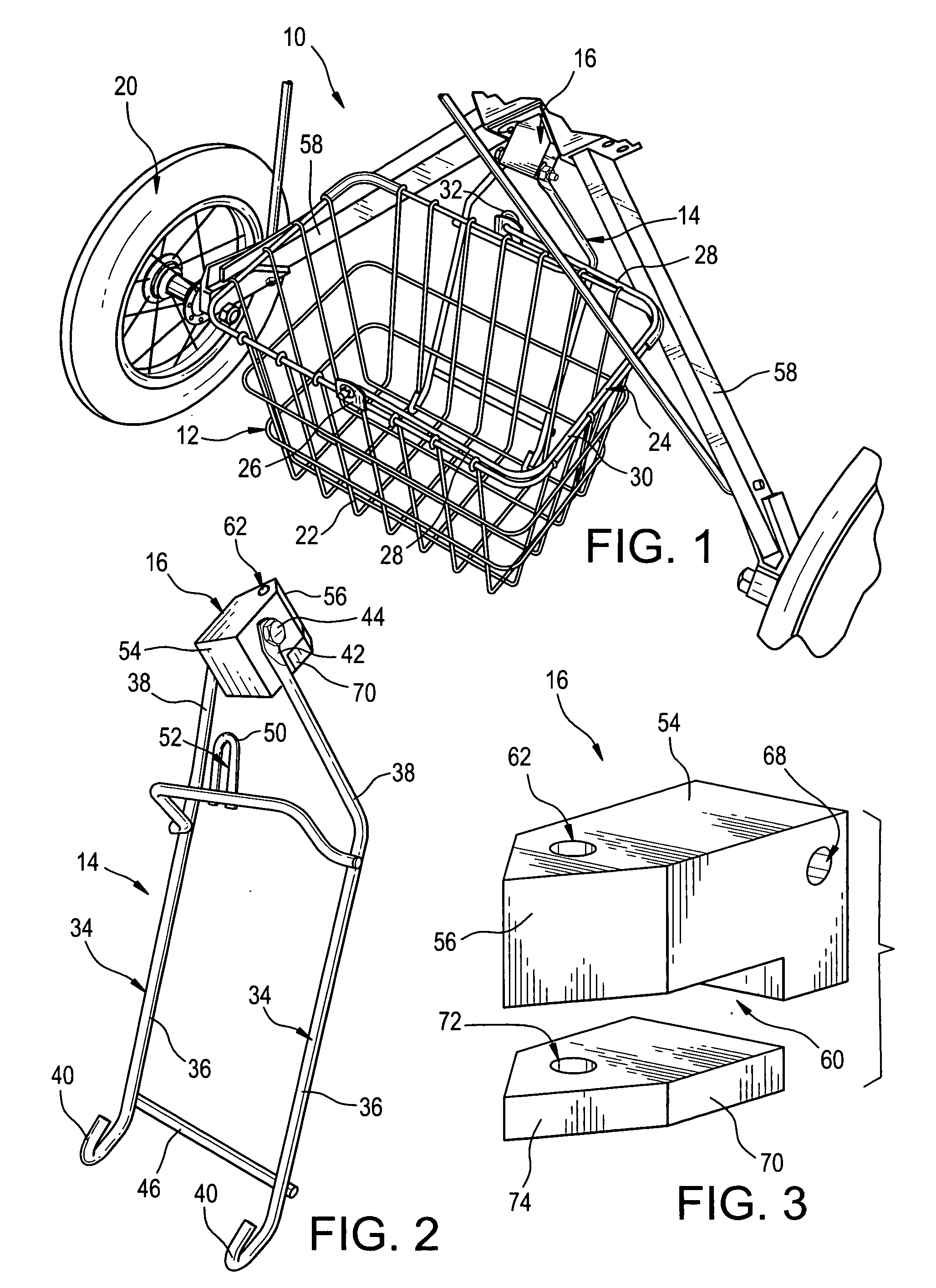 Basket assembly for a golf bag cart