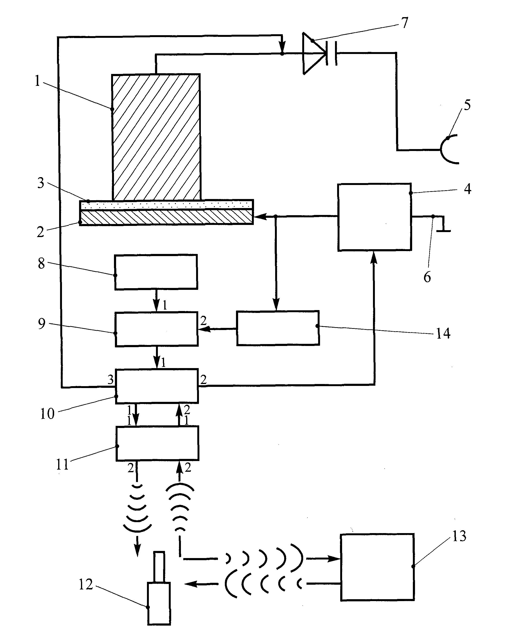 Device for measuring electromagnetic field intensity