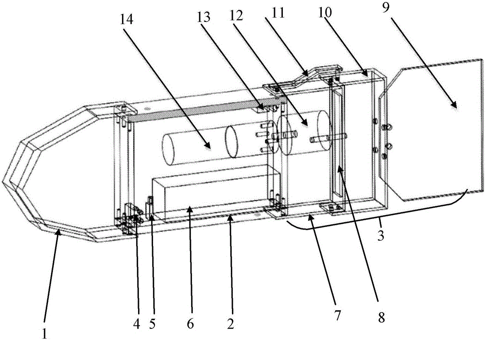 Two-joint robotic fish driven by single motor