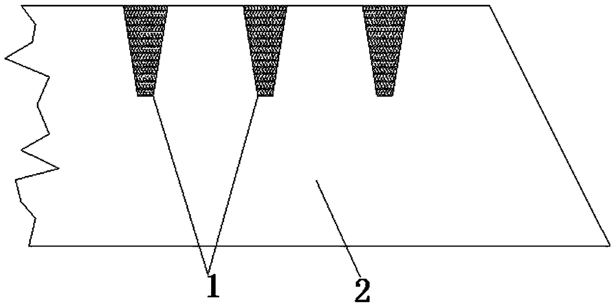 After-combustion preventing gangue pile platform with checkerboard-shaped ditches, and grouting method thereof